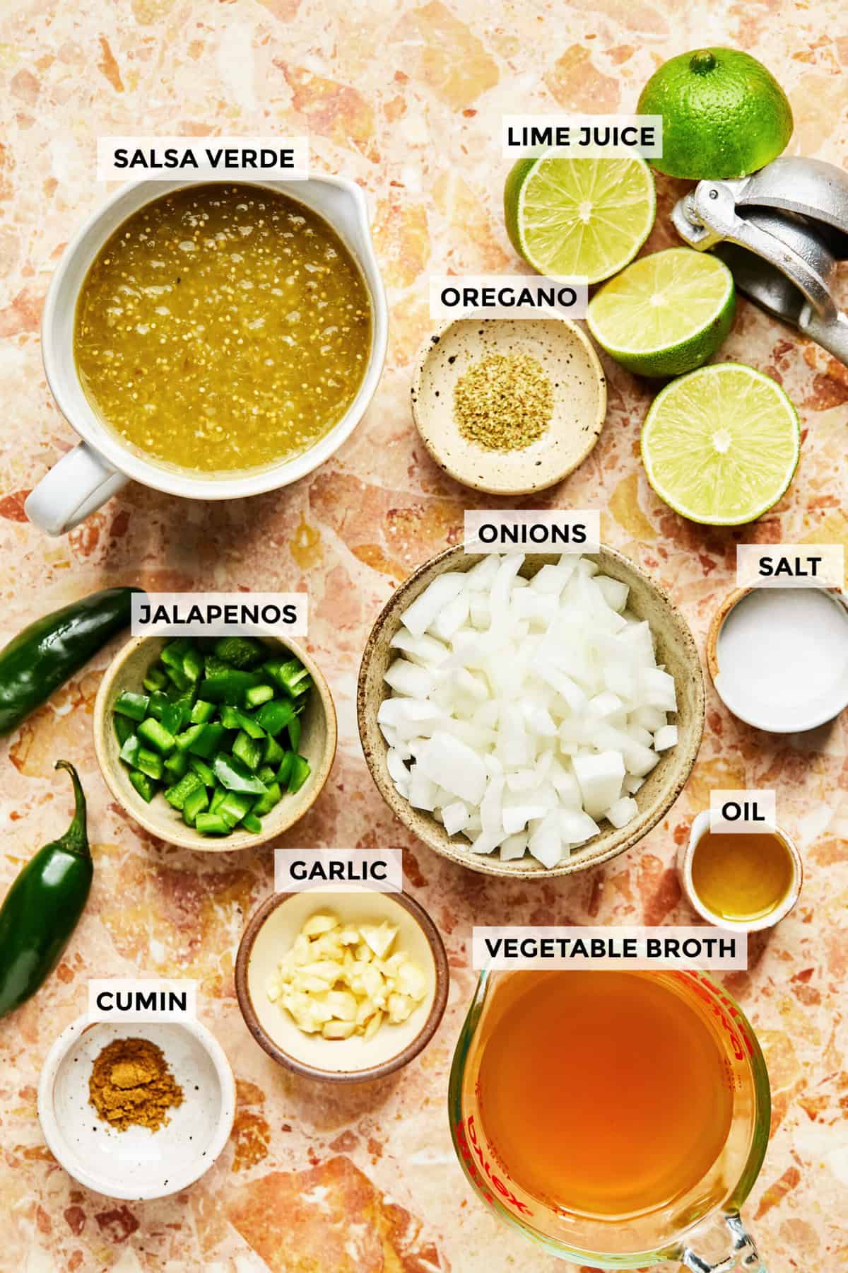 ingredients for green chile enchilada sauce