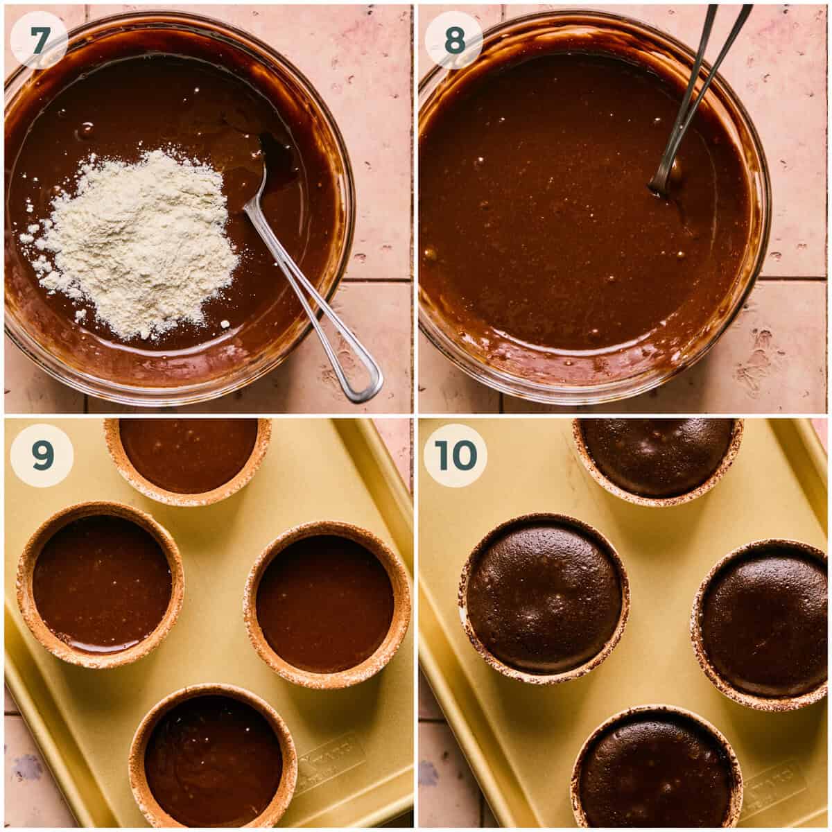 steps 7-10 for lava cakes recipe