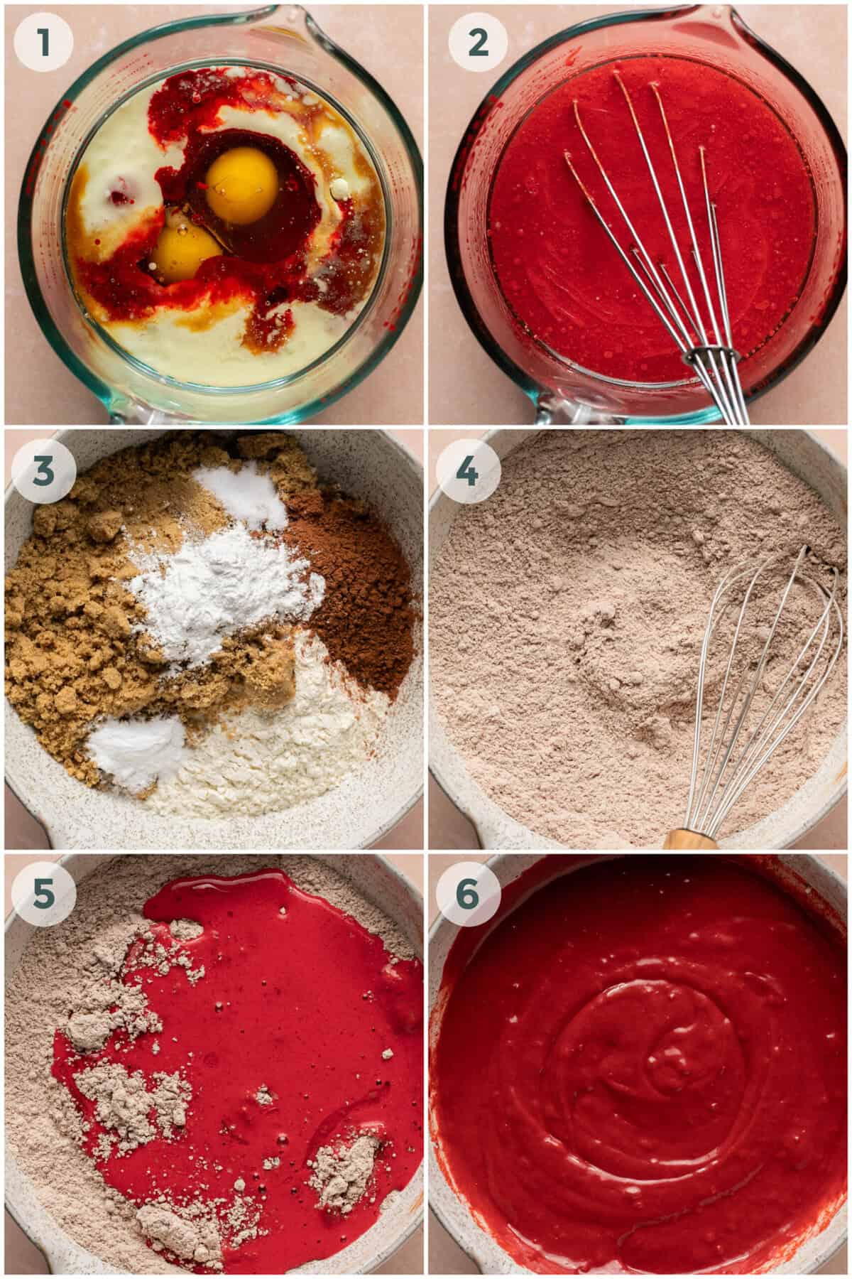 steps 1-6 for red velvet cake recipe