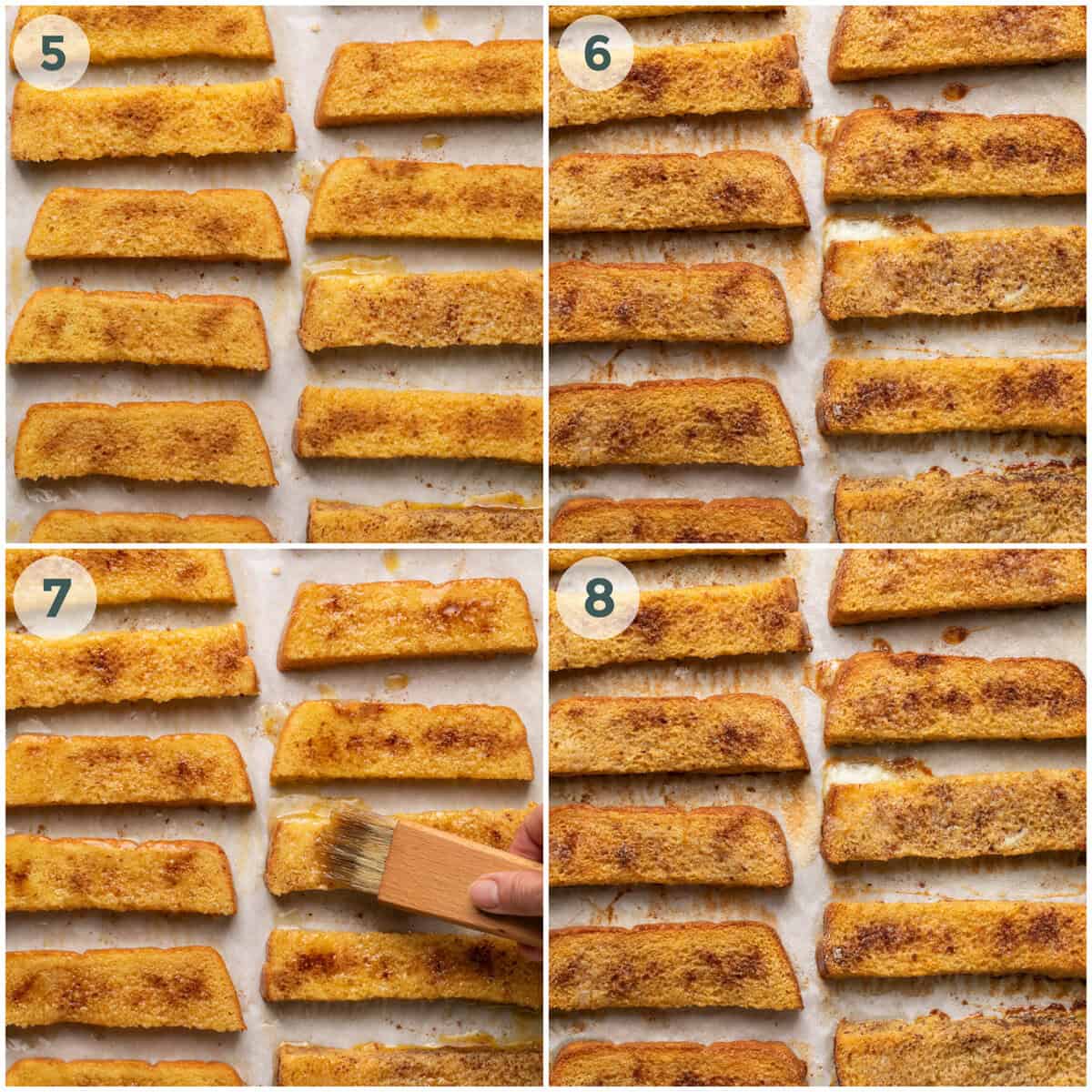 steps 5-8 for french toast sticks recipe